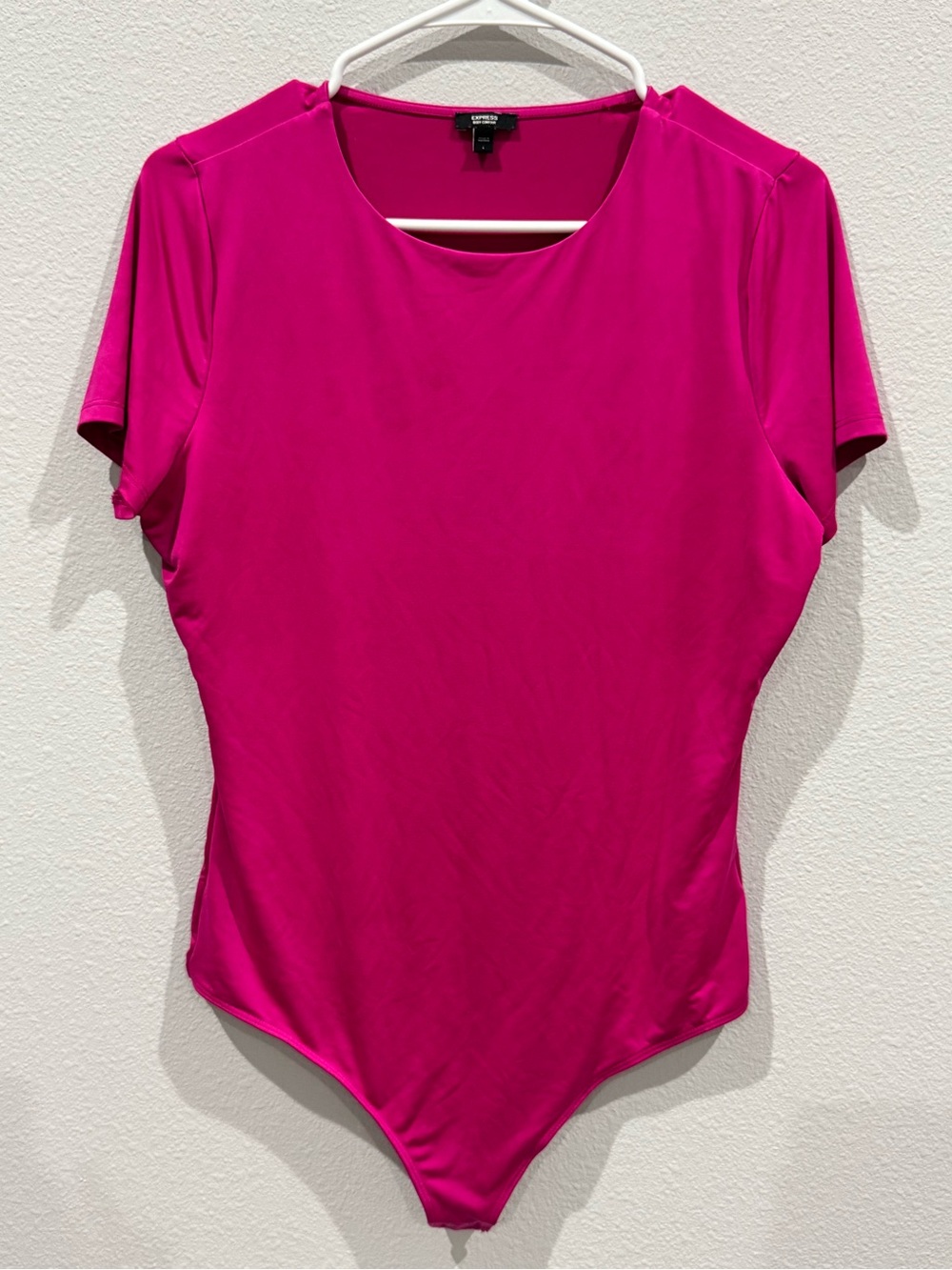 Express Women’s Hot Pink Short Sleeve Bodysuit